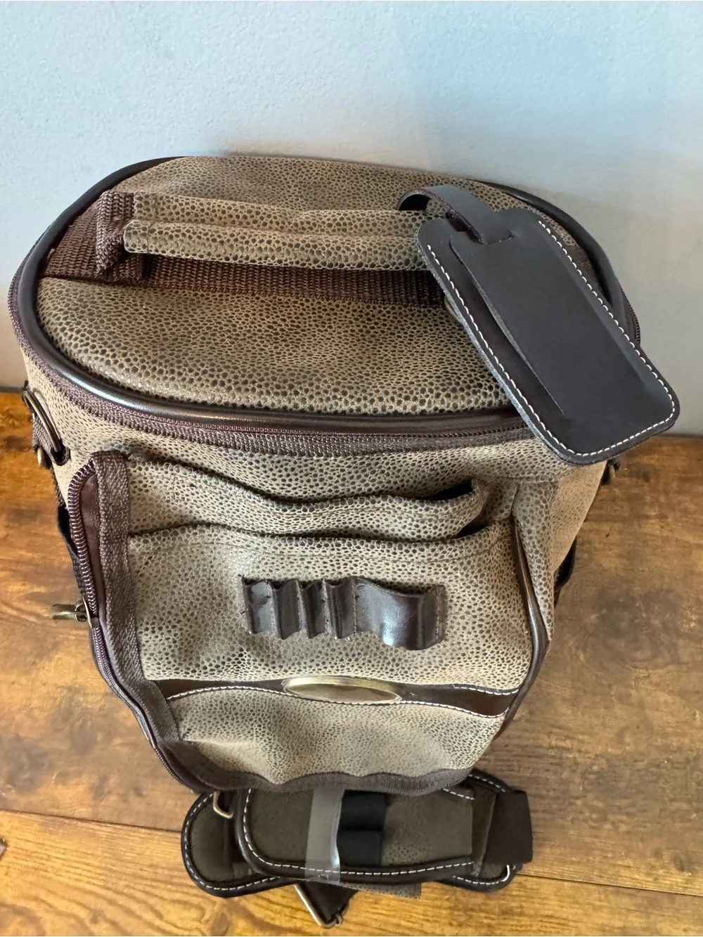 Sovrano Golf Cooler Bag Insulated Travel Tote Reptile Embossed Brown NWT